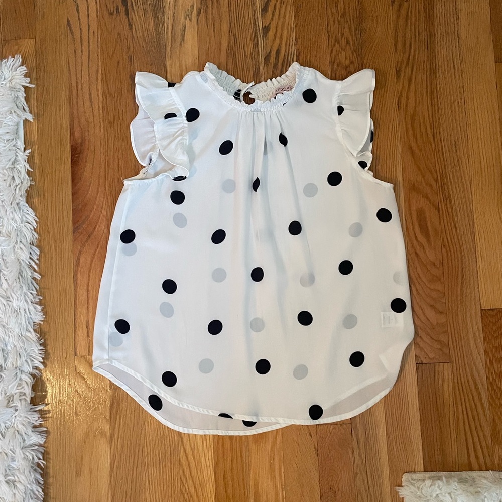 LAST DAY LEFT TO BUY White Polka Dot Blouse